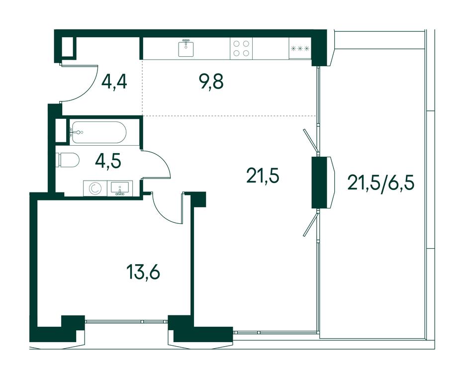 1-BD Apartment Sale, 60.3平方米 at Primavera, Volokolamskoye Highway, вл67, Moscow, Russia #2 1-BD Apartment Sale, 60.3平方米 at Primavera, Volokolamskoye Highway, вл67, Moscow, Russia #2