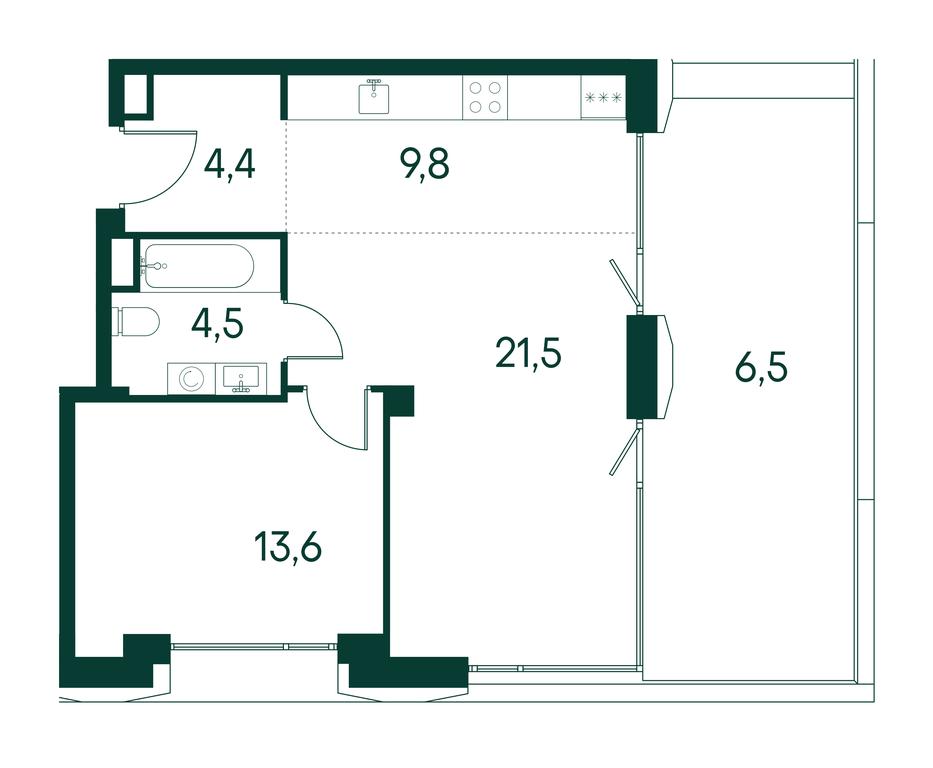 1-BD Apartment Sale, 60.3平方米 at Primavera, Volokolamskoye Highway, вл67, Moscow, Russia #1 1-BD Apartment Sale, 60.3平方米 at Primavera, Volokolamskoye Highway, вл67, Moscow, Russia #1