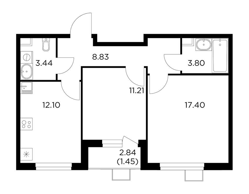 2-BD Apartment Sale, 58.2平方米 at Novoe Pushkino, mikrorayon Novoye Pushkino, Pushkino, Moscow Region, Russia #1 2-BD Apartment Sale, 58.2平方米 at Novoe Pushkino, mikrorayon Novoye Pushkino, Pushkino, Moscow Region, Russia #1