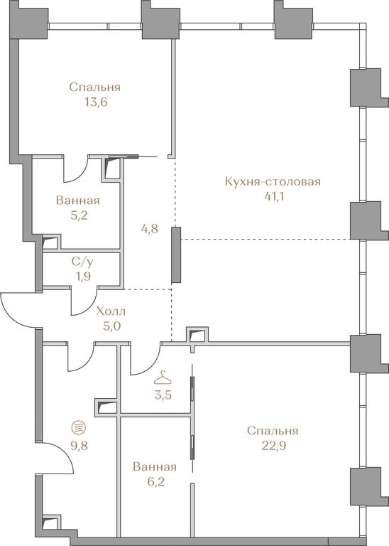 2-BD Apartment Sale, 114 sq. m. at Luzhniki Collection, Luzhnetskaya Embankment, 2/4с17, Moscow, Russia #1