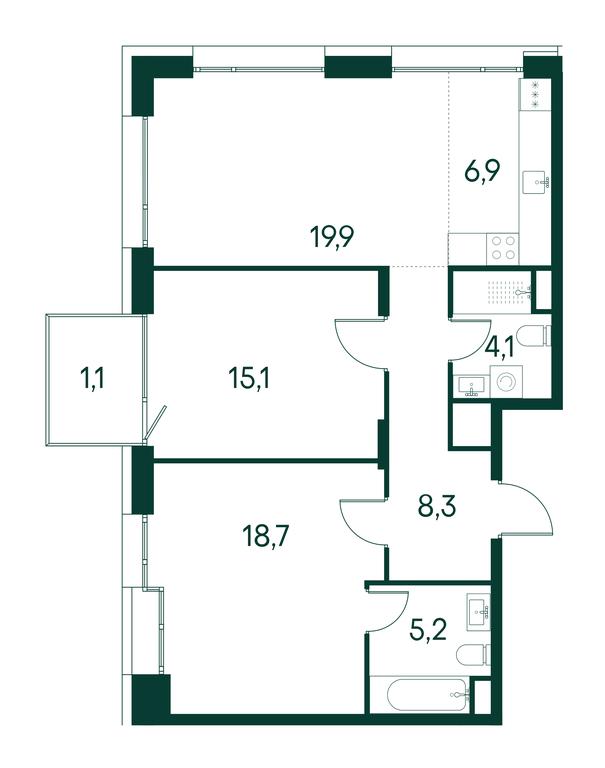 3-BD Apartment Sale, 79.3 sq. m. at Primavera, Volokolamskoye Highway, вл67, Moscow, Russia #1 3-BD Apartment Sale, 79.3 sq. m. at Primavera, Volokolamskoye Highway, вл67, Moscow, Russia #1