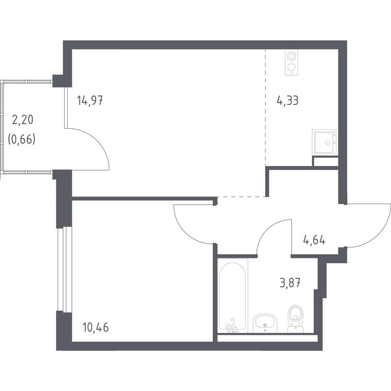 Продажа квартиры, 38,93 м² в ЖК «Новое Внуково», квартал № 38, поселение Кокошкино, Москва, Россия #1
