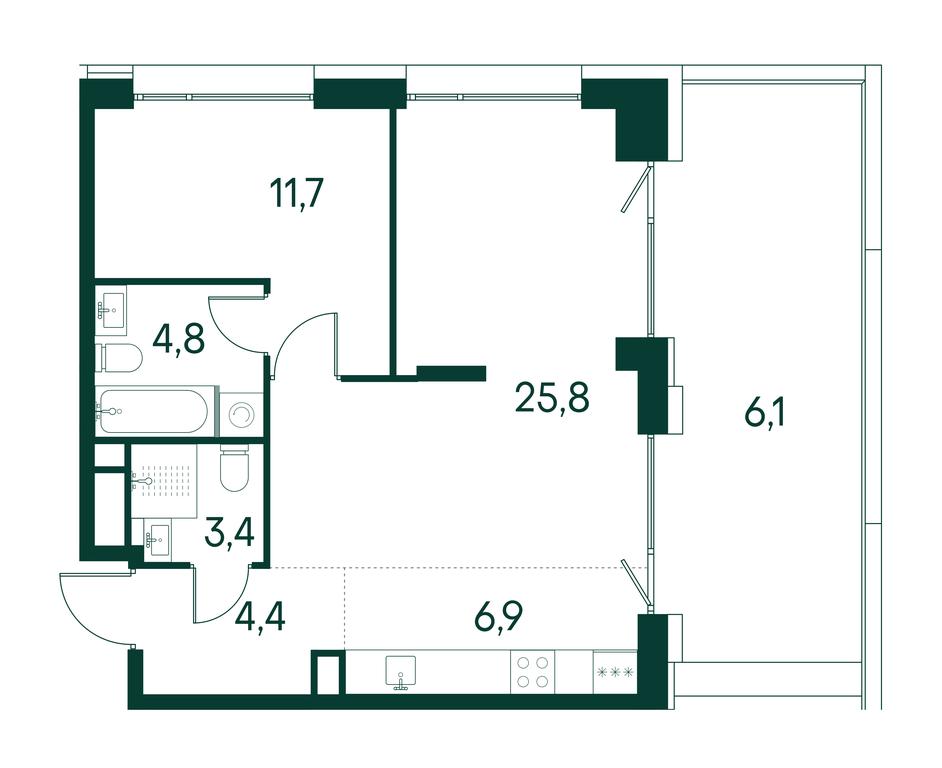 1-BD Apartment Sale, 63.1 sq. m. at Primavera, Volokolamskoye Highway, вл67, Moscow, Russia #1 1-BD Apartment Sale, 63.1 sq. m. at Primavera, Volokolamskoye Highway, вл67, Moscow, Russia #1