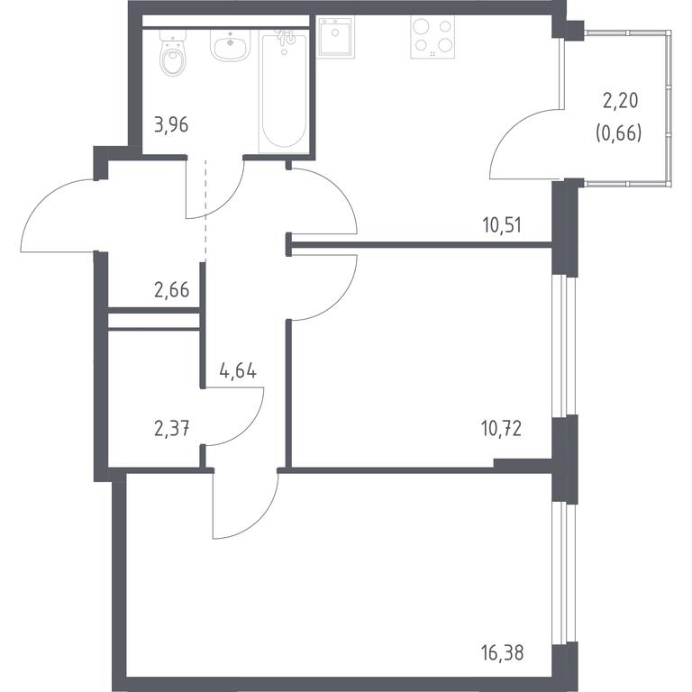 1-BD Apartment Sale, 51.9平方米 at Novoe Vnukovo, kvartal № 38, Kokoshkino Settlement, Moscow, Russia #1 1-BD Apartment Sale, 51.9平方米 at Novoe Vnukovo, kvartal № 38, Kokoshkino Settlement, Moscow, Russia #1