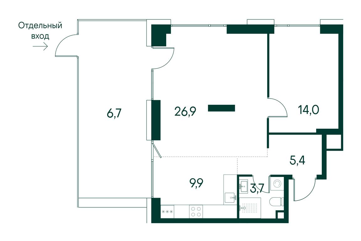 1-BD Apartment Sale, 66.6 sq. m. at Primavera, Volokolamskoye Highway, вл67, Moscow, Russia #1 1-BD Apartment Sale, 66.6 sq. m. at Primavera, Volokolamskoye Highway, вл67, Moscow, Russia #1
