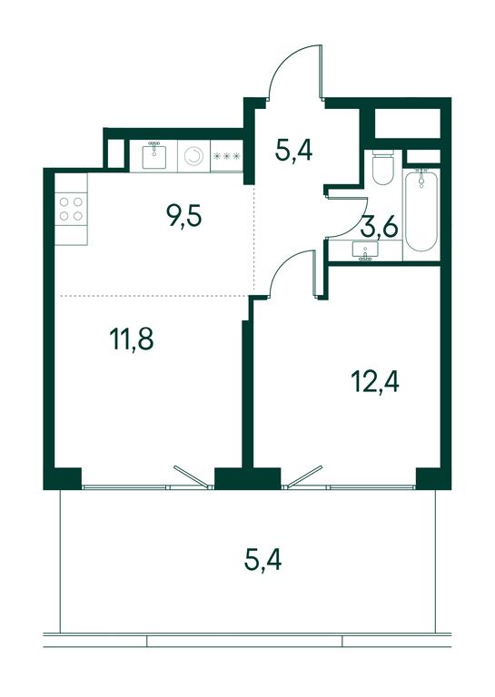 1-BD Apartment Sale, 48.1平方米 at Primavera, Volokolamskoye Highway, вл67, Moscow, Russia #1 1-BD Apartment Sale, 48.1平方米 at Primavera, Volokolamskoye Highway, вл67, Moscow, Russia #1