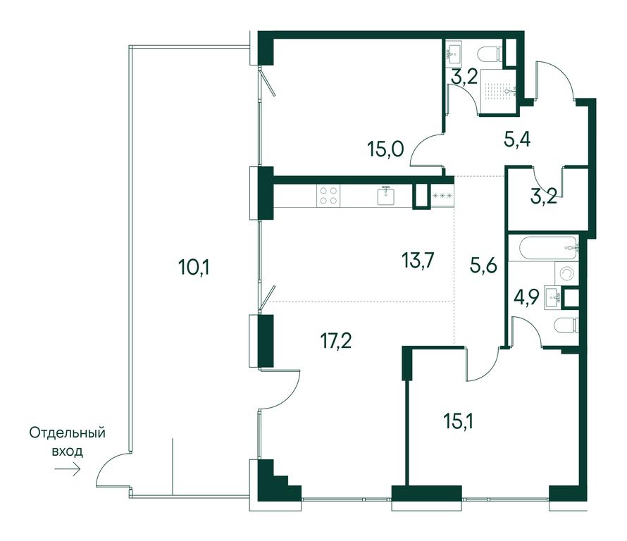 3-BD Apartment Sale, 93.4平方米 at Primavera, Volokolamskoye Highway, вл67, Moscow, Russia #1 3-BD Apartment Sale, 93.4平方米 at Primavera, Volokolamskoye Highway, вл67, Moscow, Russia #1