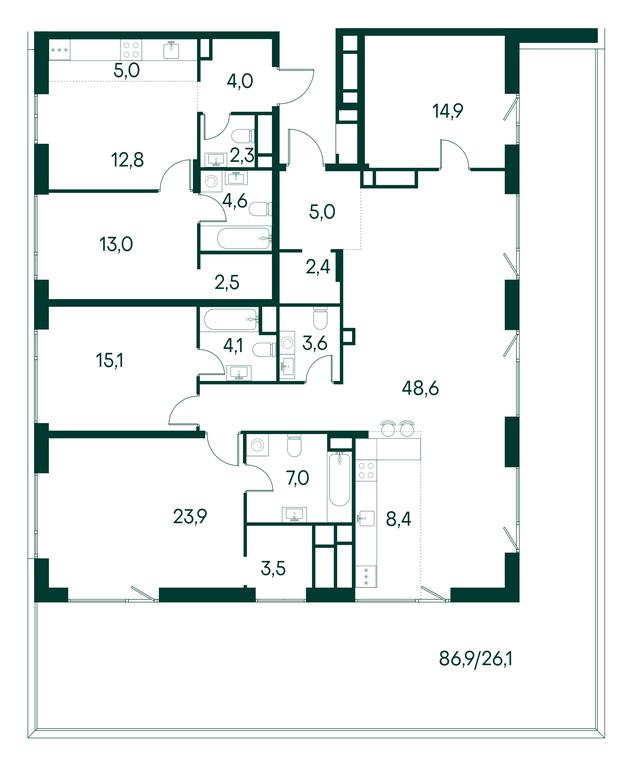 3-BD Apartment Sale, 162.6 sq. m. at Primavera, Volokolamskoye Highway, вл67, Moscow, Russia #2
