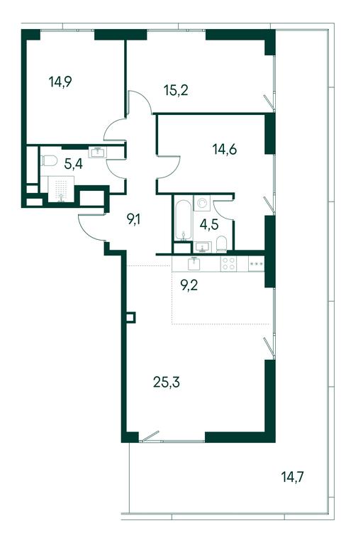 3-BD Apartment Sale, 112.9平方米 at Primavera, Volokolamskoye Highway, вл67, Moscow, Russia #1