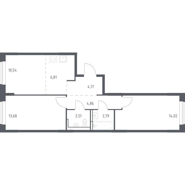 Продажа 2-комн. квартиры, 59,38 м² в ЖК «Новое Видное», деревня Калиновка, Ленинский городской округ, Московская область, Россия #1