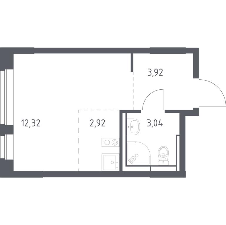 Apartment Sale, 22.2 sq. m. at Novoe Vidnoe, Kalinovka Village, Leninskiy City District, Moscow Region, Russia #1
