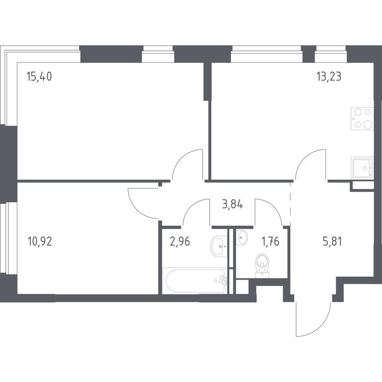 Продажа 1-комн. квартиры, 53,92 м² в ЖК «Новое Видное», деревня Калиновка, Ленинский городской округ, Московская область, Россия #1