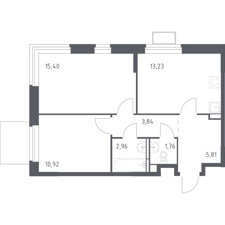 1-BD Apartment Sale, 53.92 sq. m. at Novoe Vidnoe, Kalinovka Village, Leninskiy City District, Moscow Region, Russia #1 1-BD Apartment Sale, 53.92 sq. m. at Novoe Vidnoe, Kalinovka Village, Leninskiy City District, Moscow Region, Russia #1
