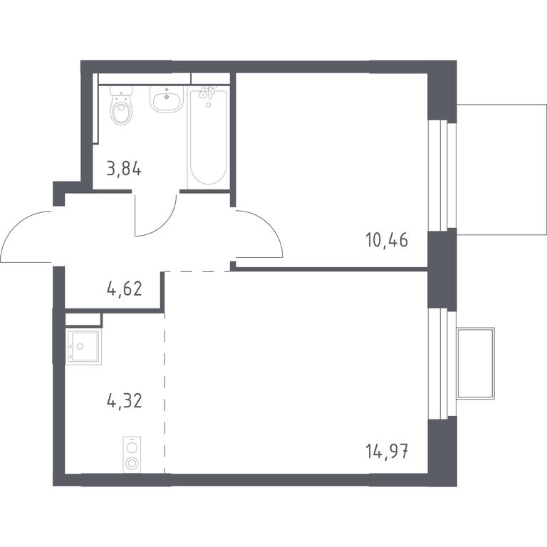 Apartment Sale, 38.21 sq. m. at Novoe Vidnoe, Kalinovka Village, Leninskiy City District, Moscow Region, Russia #1 Apartment Sale, 38.21 sq. m. at Novoe Vidnoe, Kalinovka Village, Leninskiy City District, Moscow Region, Russia #1