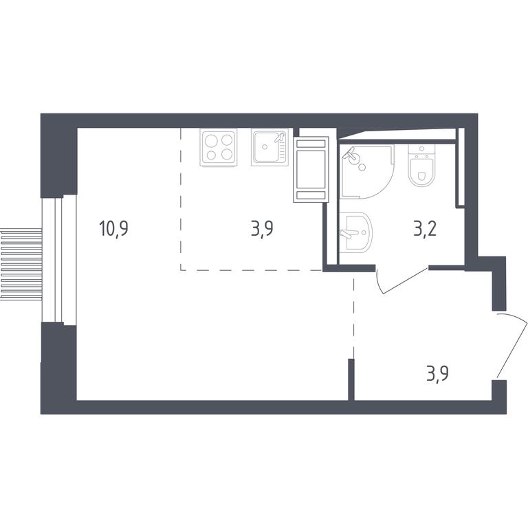 Apartment Sale, 21.9 sq. m. at Mytishchi Park, Silikatnaya ulitsa, 41к3, Mytischi, Moscow Region, Russia #1