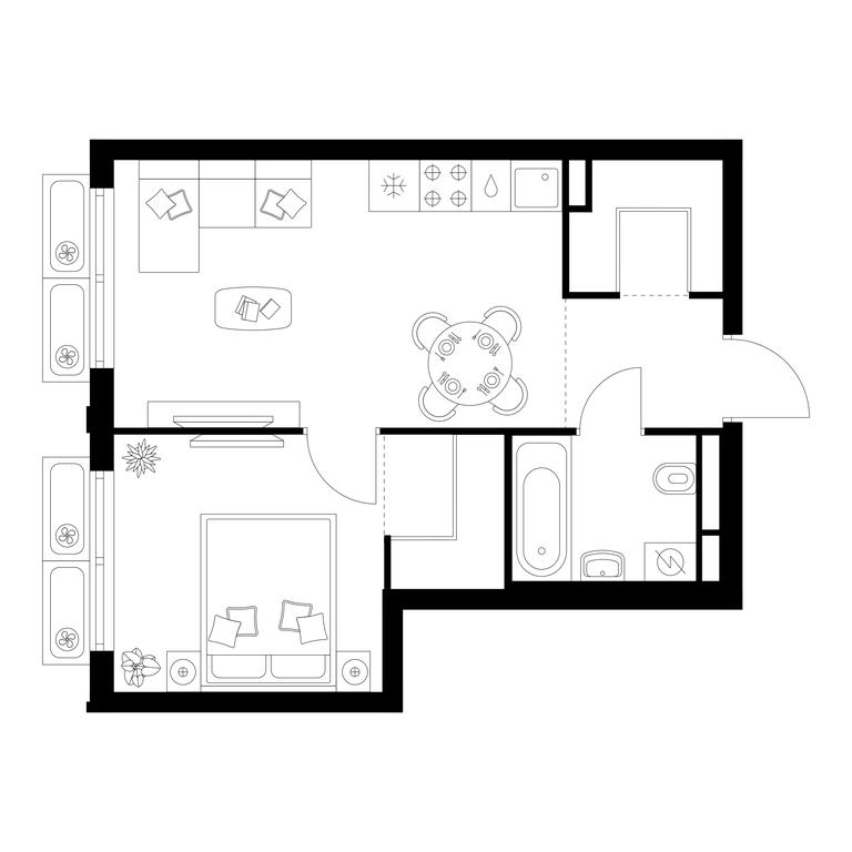 1-BD Apartment Sale, 37.19平方米 at Ilinskie Luga, Zapovednaya Street, 1, posyolok Ilyinskoye-Usovo, Krasnogorsk City District, Moscow Region, Russia #1