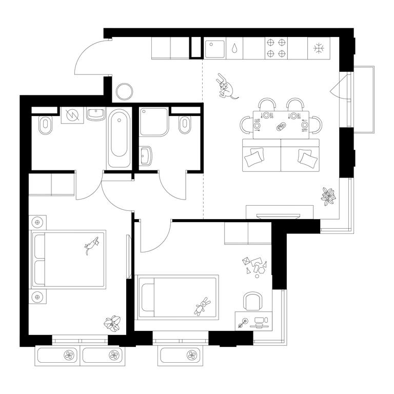 2-BD Apartment Sale, 53.9平方米 at Ilinskie Luga, Zapovednaya Street, 1, posyolok Ilyinskoye-Usovo, Krasnogorsk City District, Moscow Region, Russia #1