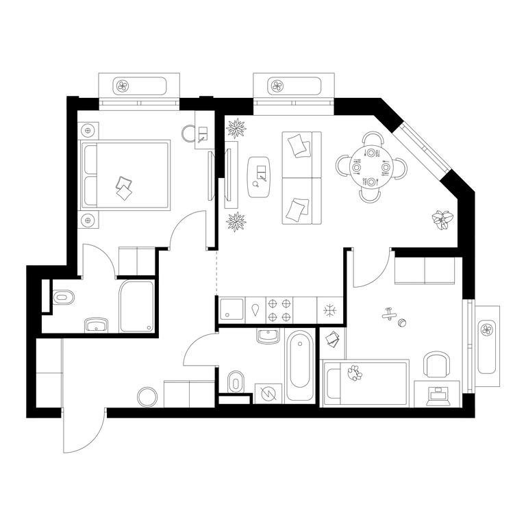 2-BD Apartment Sale, 53.85 sq. m. at Ilinskie Luga, Zapovednaya Street, 1, posyolok Ilyinskoye-Usovo, Krasnogorsk City District, Moscow Region, Russia #1