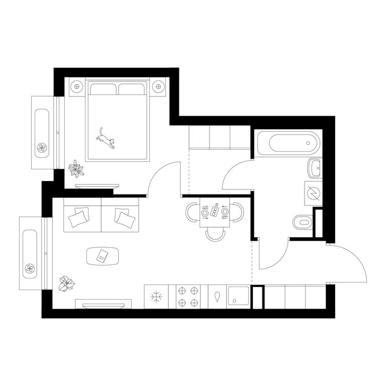 1-BD Apartment Sale, 31.8 sq. m. at Ilinskie Luga, Zapovednaya Street, 1, posyolok Ilyinskoye-Usovo, Krasnogorsk City District, Moscow Region, Russia #1