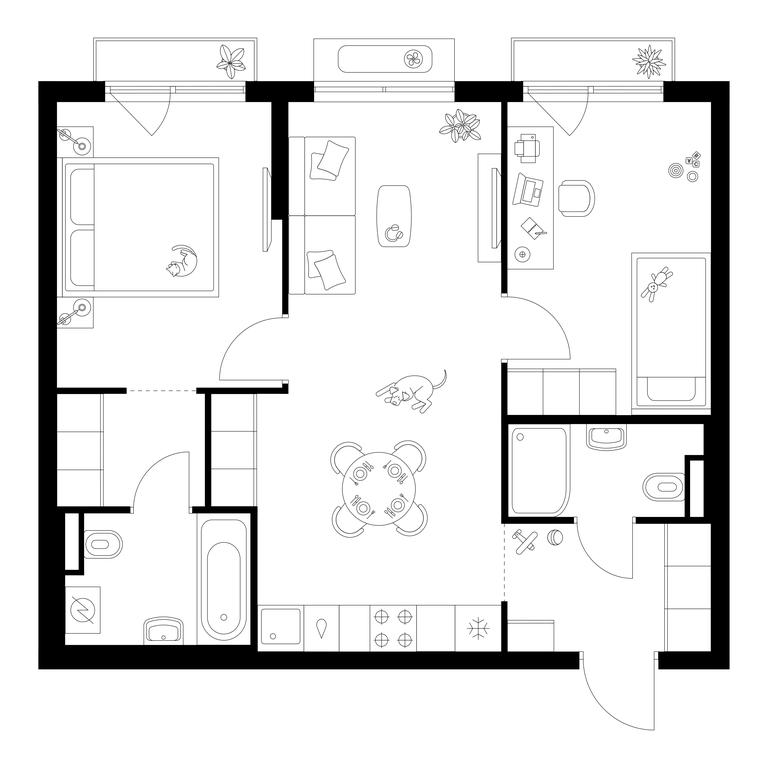 2-BD Apartment Sale, 57.7平方米 at Ilinskie Luga, Zapovednaya Street, 1, posyolok Ilyinskoye-Usovo, Krasnogorsk City District, Moscow Region, Russia #1