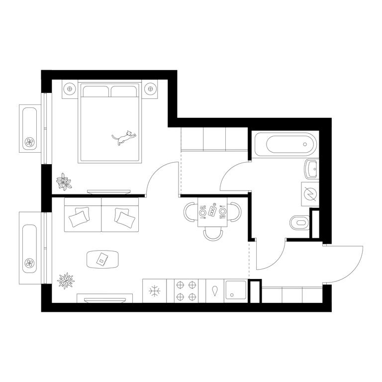 1-BD Apartment Sale, 31.9平方米 at Ilinskie Luga, Zapovednaya Street, 1, posyolok Ilyinskoye-Usovo, Krasnogorsk City District, Moscow Region, Russia #1