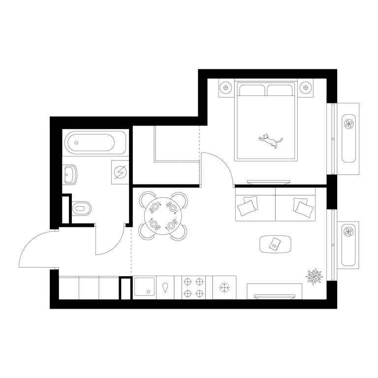 1-BD Apartment Sale, 32.1 sq. m. at Ilinskie Luga, Zapovednaya Street, 1, posyolok Ilyinskoye-Usovo, Krasnogorsk City District, Moscow Region, Russia #1