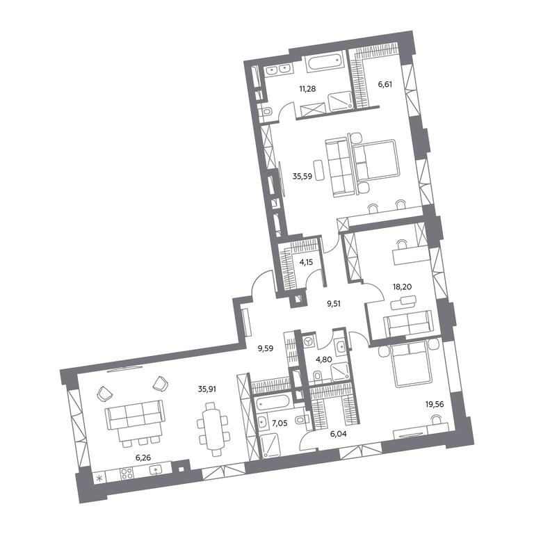 4-BD Apartment Sale, 174.7 sq. m. at Kosmo 4/22, Kosmodamianskaya Embankment, 4/22с8, Moscow, Russia #2 4-BD Apartment Sale, 174.7 sq. m. at Kosmo 4/22, Kosmodamianskaya Embankment, 4/22с8, Moscow, Russia #2