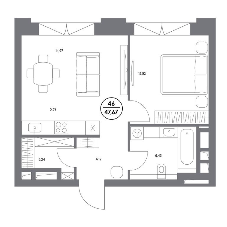 Продажа 2-комн. квартиры, 47,67 м² в ЖК «Космо 4/22», Космодамианская набережная, 4/22с8, Москва, Россия #1 Продажа 2-комн. квартиры, 47,67 м² в ЖК «Космо 4/22», Космодамианская набережная, 4/22с8, Москва, Россия #1