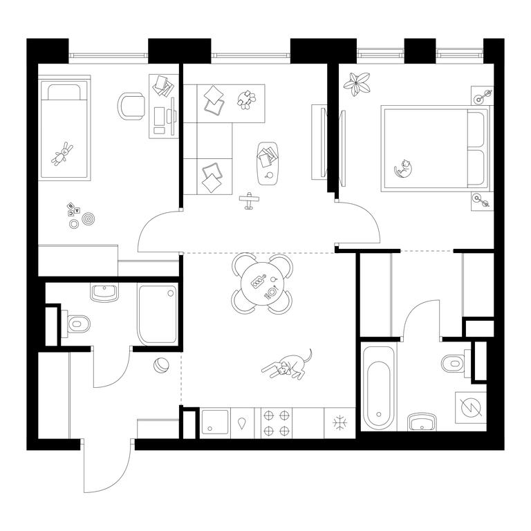 2-BD Apartment Sale, 57.6平方米 at Moskvoreche, Kotlyakovskaya Street, Moscow, Russia #1 2-BD Apartment Sale, 57.6平方米 at Moskvoreche, Kotlyakovskaya Street, Moscow, Russia #1
