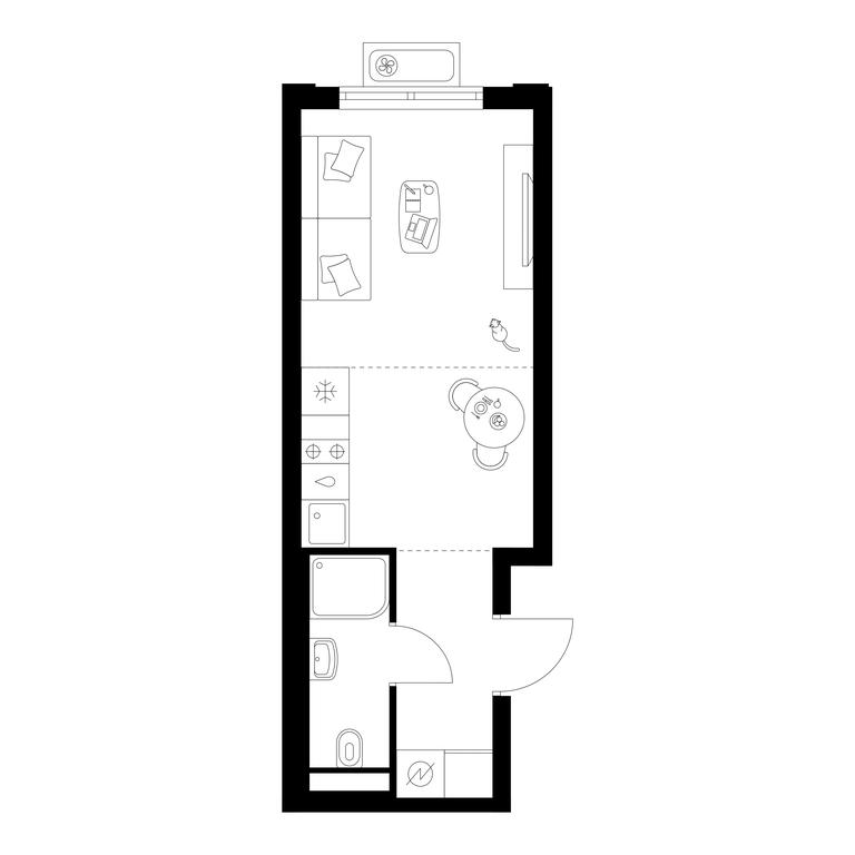 Apartment Sale, 22.36 sq. m. at Ilinskie Luga, Zapovednaya Street, 1, posyolok Ilyinskoye-Usovo, Krasnogorsk City District, Moscow Region, Russia #1