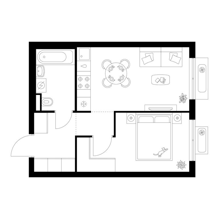 1-BD Apartment Sale, 35.4 sq. m. at Ilinskie Luga, Zapovednaya Street, 1, posyolok Ilyinskoye-Usovo, Krasnogorsk City District, Moscow Region, Russia #1