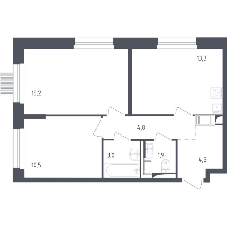 1-BD Apartment Sale, 53 sq. m. at Mytishchi Park, Silikatnaya ulitsa, 41к3, Mytischi, Moscow Region, Russia #1 1-BD Apartment Sale, 53 sq. m. at Mytishchi Park, Silikatnaya ulitsa, 41к3, Mytischi, Moscow Region, Russia #1
