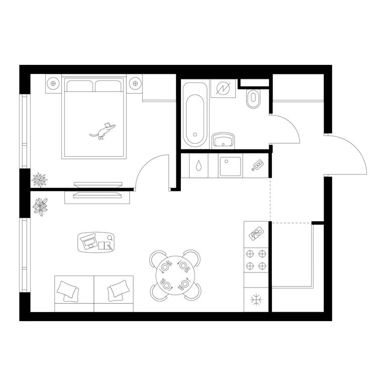 1-BD Apartment Sale, 39.58 sq. m. at Ilinskie Luga, Zapovednaya Street, 1, posyolok Ilyinskoye-Usovo, Krasnogorsk City District, Moscow Region, Russia #1