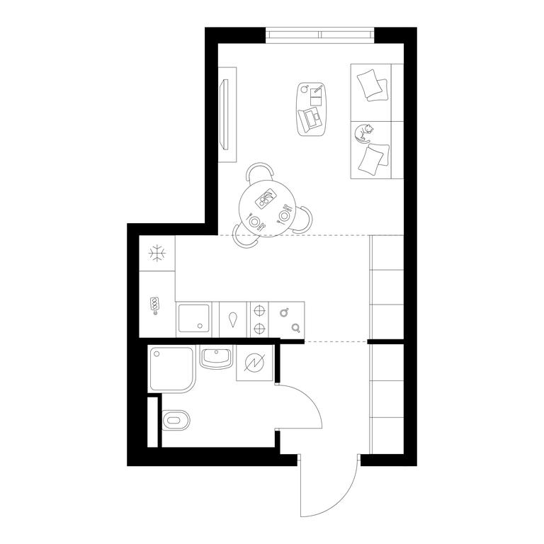 Apartment Sale, 24.56 sq. m. at Ilinskie Luga, Zapovednaya Street, 1, posyolok Ilyinskoye-Usovo, Krasnogorsk City District, Moscow Region, Russia #1