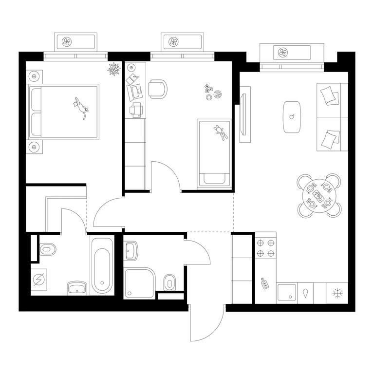 2-BD Apartment Sale, 57.08 sq. m. at Ilinskie Luga, Zapovednaya Street, 1, posyolok Ilyinskoye-Usovo, Krasnogorsk City District, Moscow Region, Russia #1 2-BD Apartment Sale, 57.08 sq. m. at Ilinskie Luga, Zapovednaya Street, 1, posyolok Ilyinskoye-Usovo, Krasnogorsk City District, Moscow Region, Russia #1