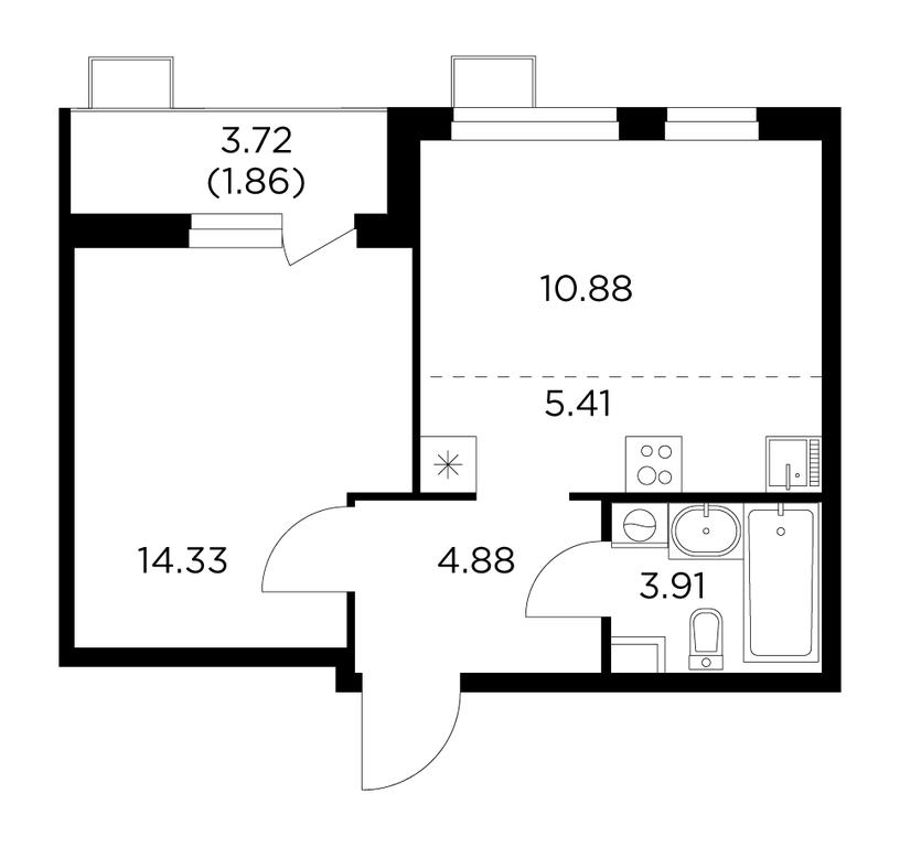 1-BD Apartment Sale, 41.27平方米 at Novoe Pushkino, mikrorayon Novoye Pushkino, Pushkino, Moscow Region, Russia #1 1-BD Apartment Sale, 41.27平方米 at Novoe Pushkino, mikrorayon Novoye Pushkino, Pushkino, Moscow Region, Russia #1