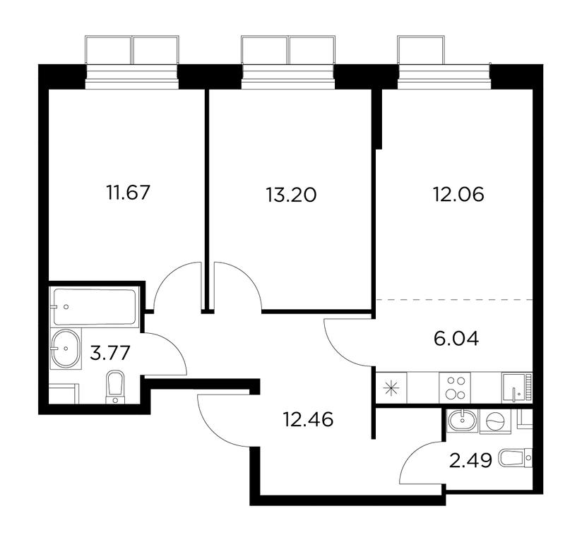 2-BD Apartment Sale, 61.69平方米 at Novoe Pushkino, mikrorayon Novoye Pushkino, Pushkino, Moscow Region, Russia #1 2-BD Apartment Sale, 61.69平方米 at Novoe Pushkino, mikrorayon Novoye Pushkino, Pushkino, Moscow Region, Russia #1