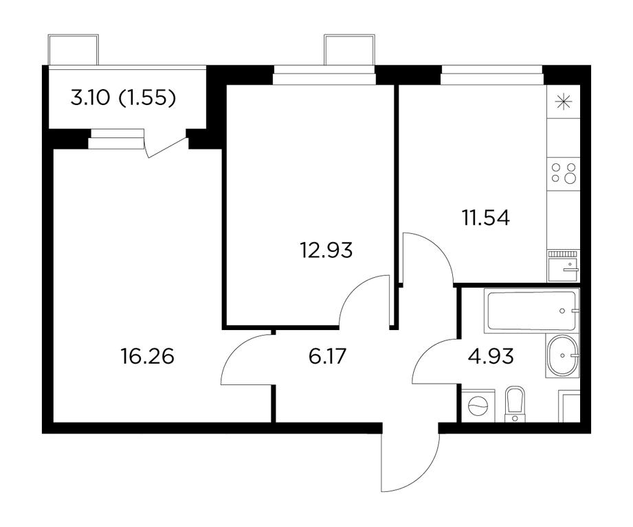 2-BD Apartment Sale, 53 sq. m. at Novoe Pushkino, mikrorayon Novoye Pushkino, Pushkino, Moscow Region, Russia #1 2-BD Apartment Sale, 53 sq. m. at Novoe Pushkino, mikrorayon Novoye Pushkino, Pushkino, Moscow Region, Russia #1