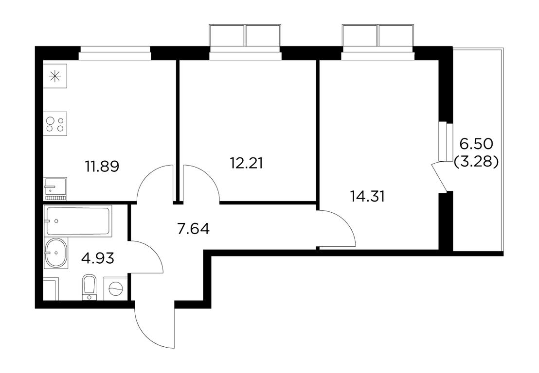 2-BD Apartment Sale, 54.23平方米 at Novoe Pushkino, mikrorayon Novoye Pushkino, Pushkino, Moscow Region, Russia #1 2-BD Apartment Sale, 54.23平方米 at Novoe Pushkino, mikrorayon Novoye Pushkino, Pushkino, Moscow Region, Russia #1