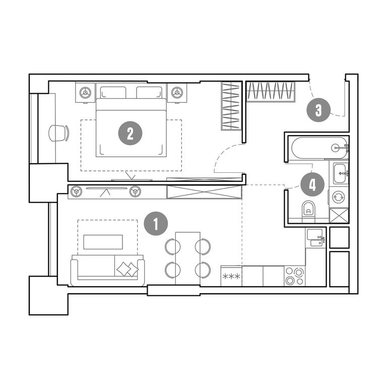 1-BD Apartment Sale, 47.1 sq. m. at Mirapolis, Mira Avenue, 222Ас9, Moscow, Russia #1