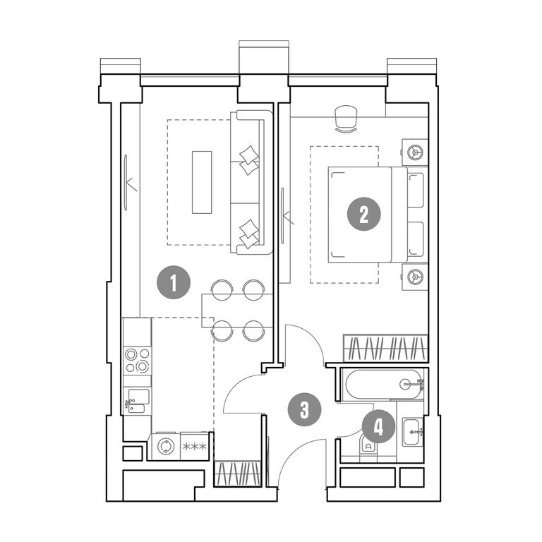 1-BD Apartment Sale, 50.2 sq. m. at Mirapolis, Mira Avenue, 222Ас9, Moscow, Russia #1