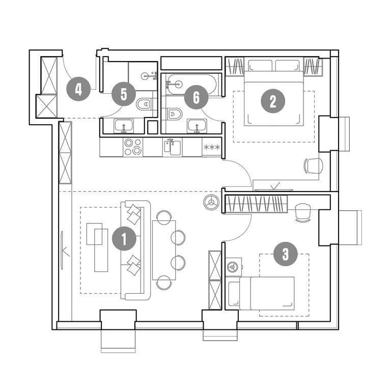 2-BD Apartment Sale, 63.4平方米 at Mirapolis, Mira Avenue, 222Ас9, Moscow, Russia #1 2-BD Apartment Sale, 63.4平方米 at Mirapolis, Mira Avenue, 222Ас9, Moscow, Russia #1