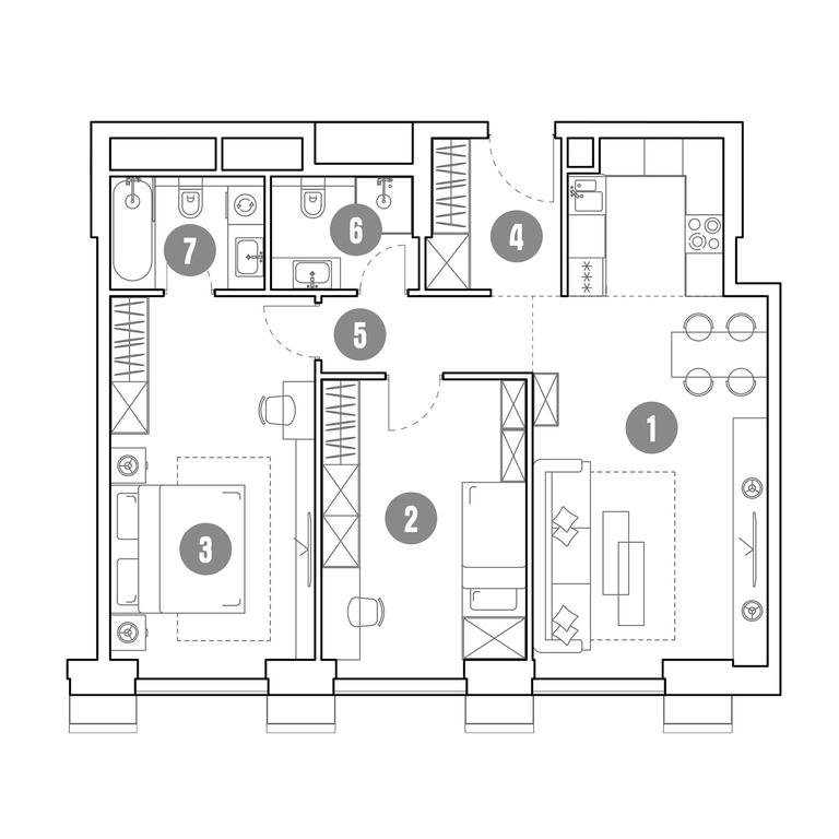 2-BD Apartment Sale, 78.4 sq. m. at Mirapolis, Mira Avenue, 222Ас9, Moscow, Russia #1