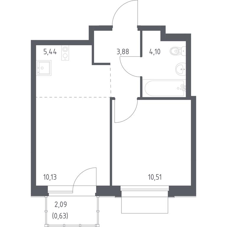 Apartment Sale, 34.69 sq. m. at Novoe Vnukovo, kvartal № 38, Kokoshkino Settlement, Moscow, Russia #1