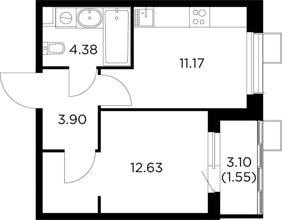 1-BD Apartment Sale, 33.5平方米 at Novoe Pushkino, mikrorayon Novoye Pushkino, Pushkino, Moscow Region, Russia #1 1-BD Apartment Sale, 33.5平方米 at Novoe Pushkino, mikrorayon Novoye Pushkino, Pushkino, Moscow Region, Russia #1