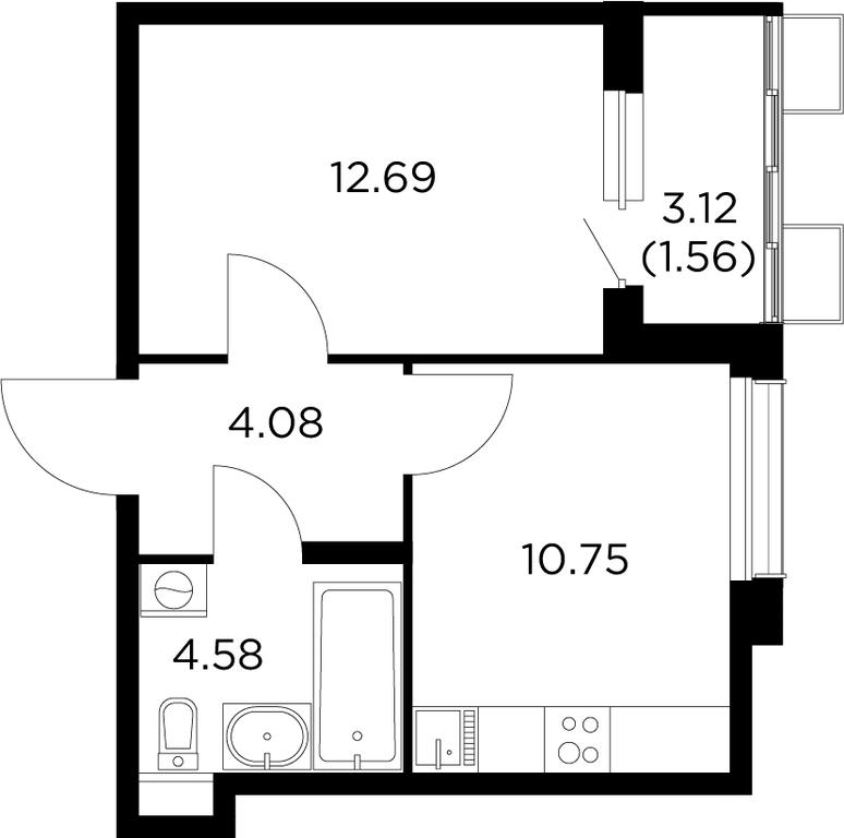 1-BD Apartment Sale, 33.6平方米 at Novoe Pushkino, mikrorayon Novoye Pushkino, Pushkino, Moscow Region, Russia #1 1-BD Apartment Sale, 33.6平方米 at Novoe Pushkino, mikrorayon Novoye Pushkino, Pushkino, Moscow Region, Russia #1