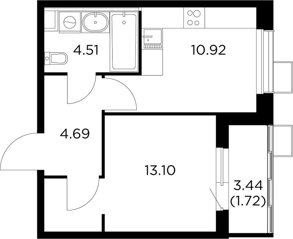 1-BD Apartment Sale, 34.7平方米 at Novoe Pushkino, mikrorayon Novoye Pushkino, Pushkino, Moscow Region, Russia #1 1-BD Apartment Sale, 34.7平方米 at Novoe Pushkino, mikrorayon Novoye Pushkino, Pushkino, Moscow Region, Russia #1