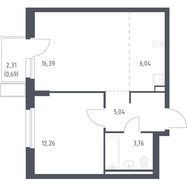 Apartment Sale, 44.18平方米 at Kvartal Marino, kvartal № 175, 1с1, Filimonkovskoye Municipal Formation, Moscow, Russia #1 Apartment Sale, 44.18平方米 at Kvartal Marino, kvartal № 175, 1с1, Filimonkovskoye Municipal Formation, Moscow, Russia #1