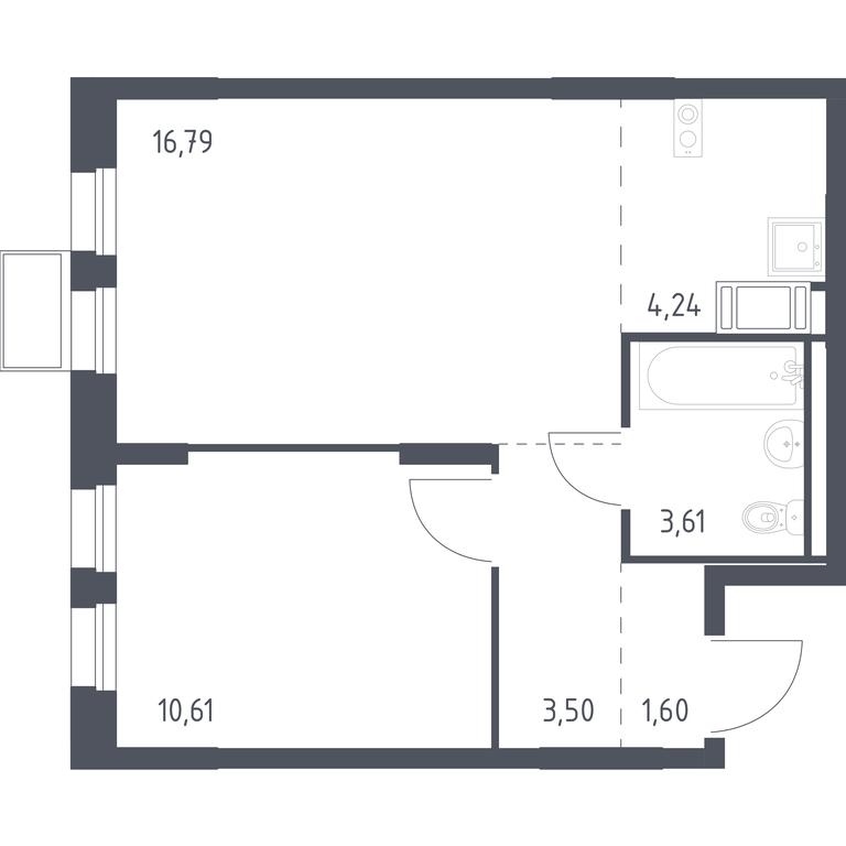Apartment Sale, 39.7 sq. m. at Gorki Park, Shkolnaya ulitsa, 2, derevnya Korobovo, Leninskiy City District, Moscow Region, Russia #1