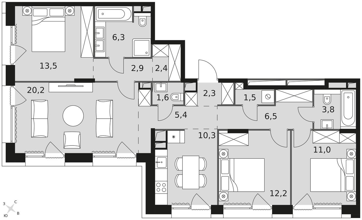 4-BD Apartment Sale, 99.9 sq. m. at The Lake, Snezhnaya Street, 22, Moscow, Russia #1 4-BD Apartment Sale, 99.9 sq. m. at The Lake, Snezhnaya Street, 22, Moscow, Russia #1
